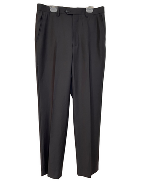 Bellissimo Men's Classic Black Dress Pants 30x32 Flat Front Straight Leg